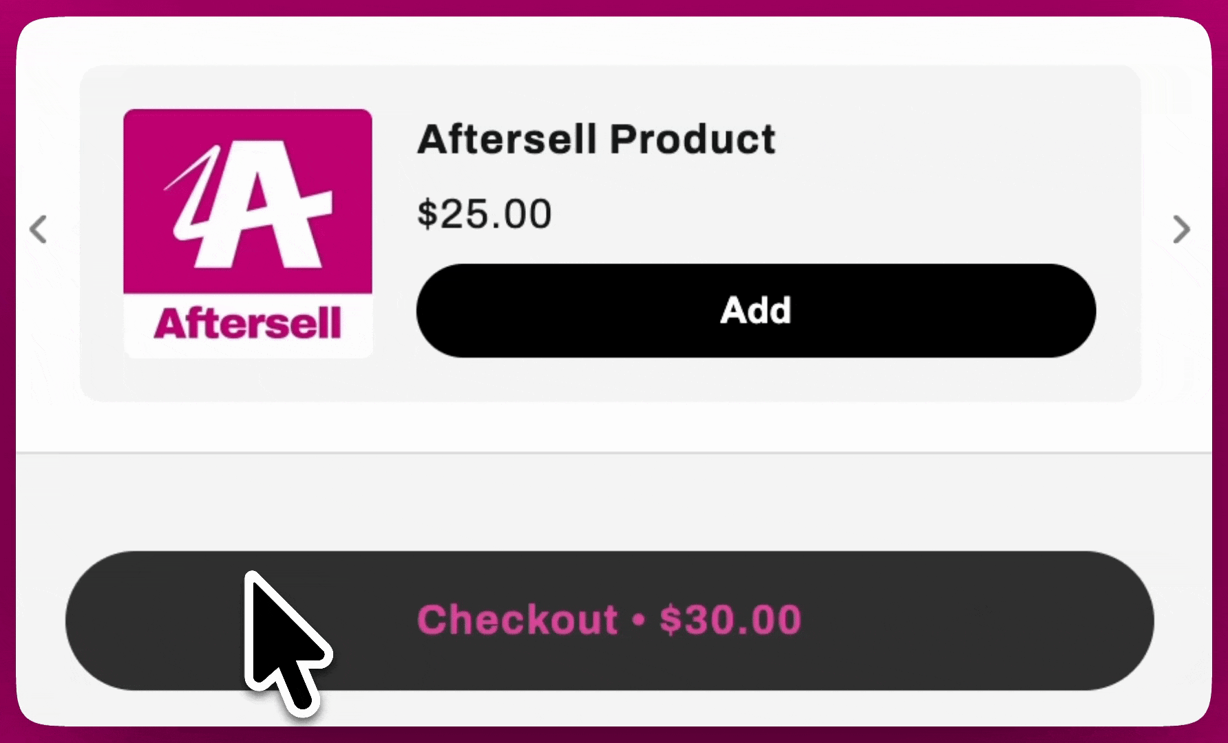 Upcart cart drawer preview with an upsell Add button and checkout button