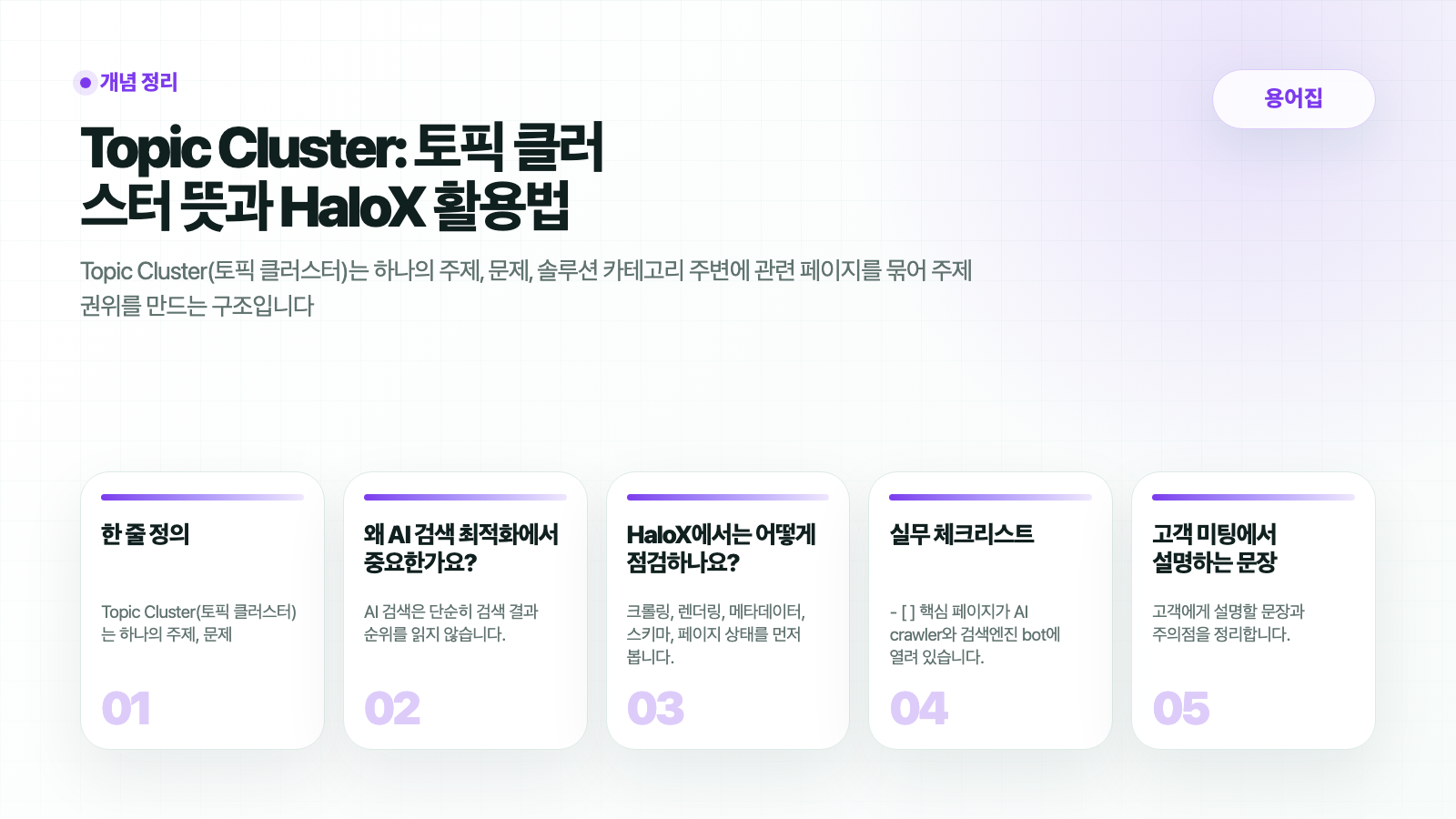 Topic Cluster: 토픽 클러스터 뜻과 HaloX 활용법 - HaloX Docs
