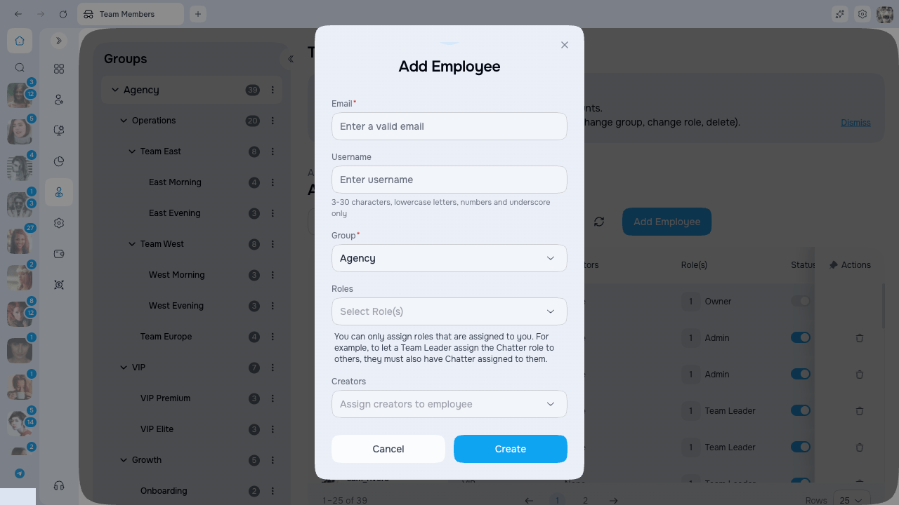 Add Employee form