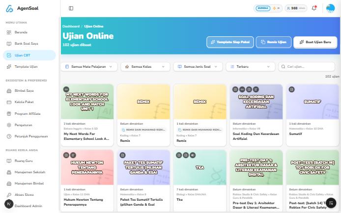 Daftar ujian online