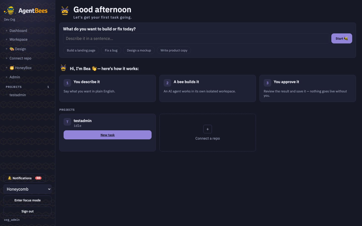 AgentBees dashboard