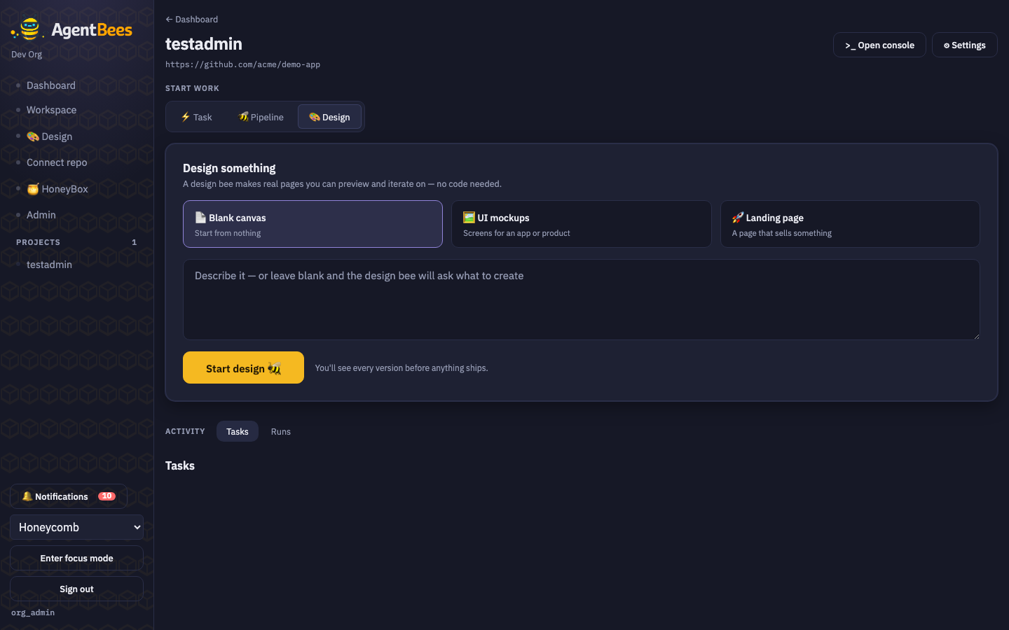 Design mode composer