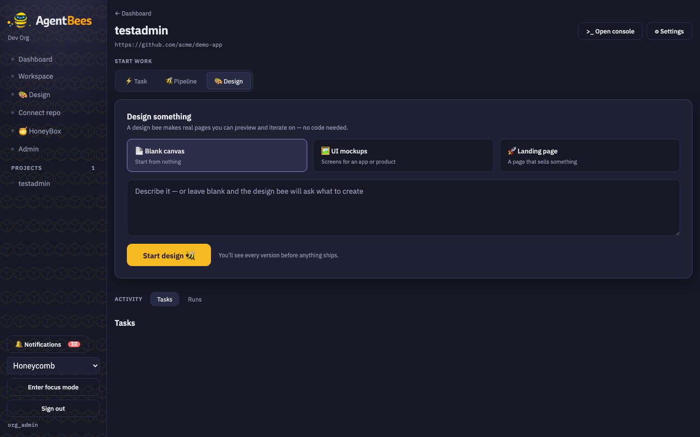 Design mode composer