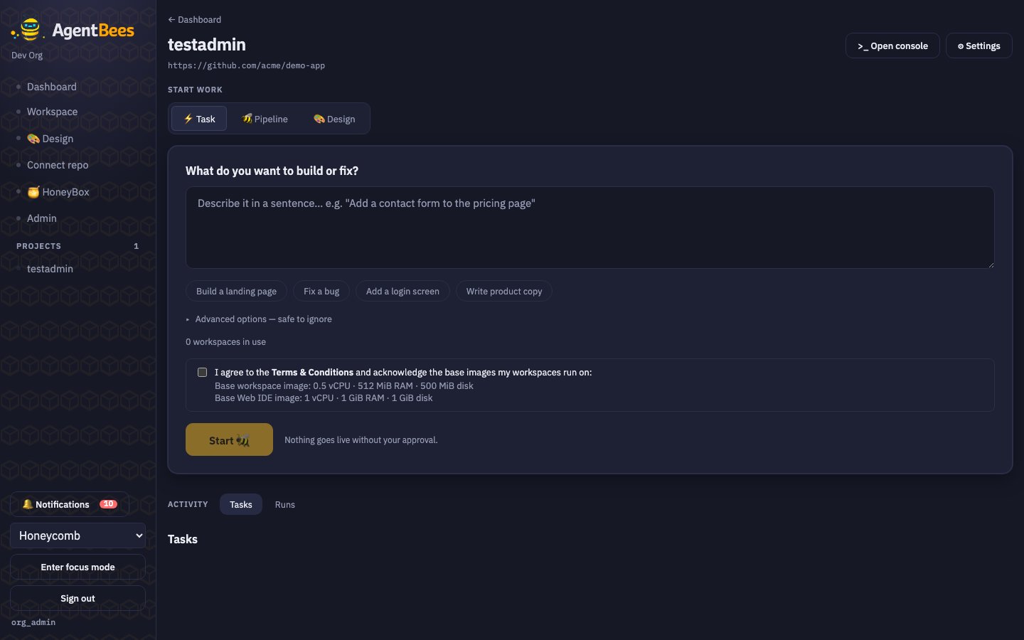 New Task composer