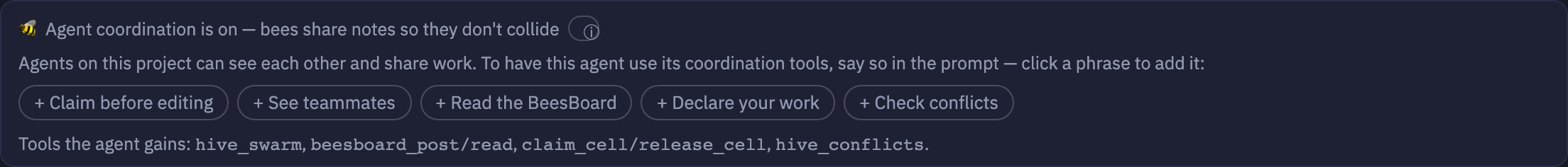 The Agent coordination control in the AgentBees New Task composer