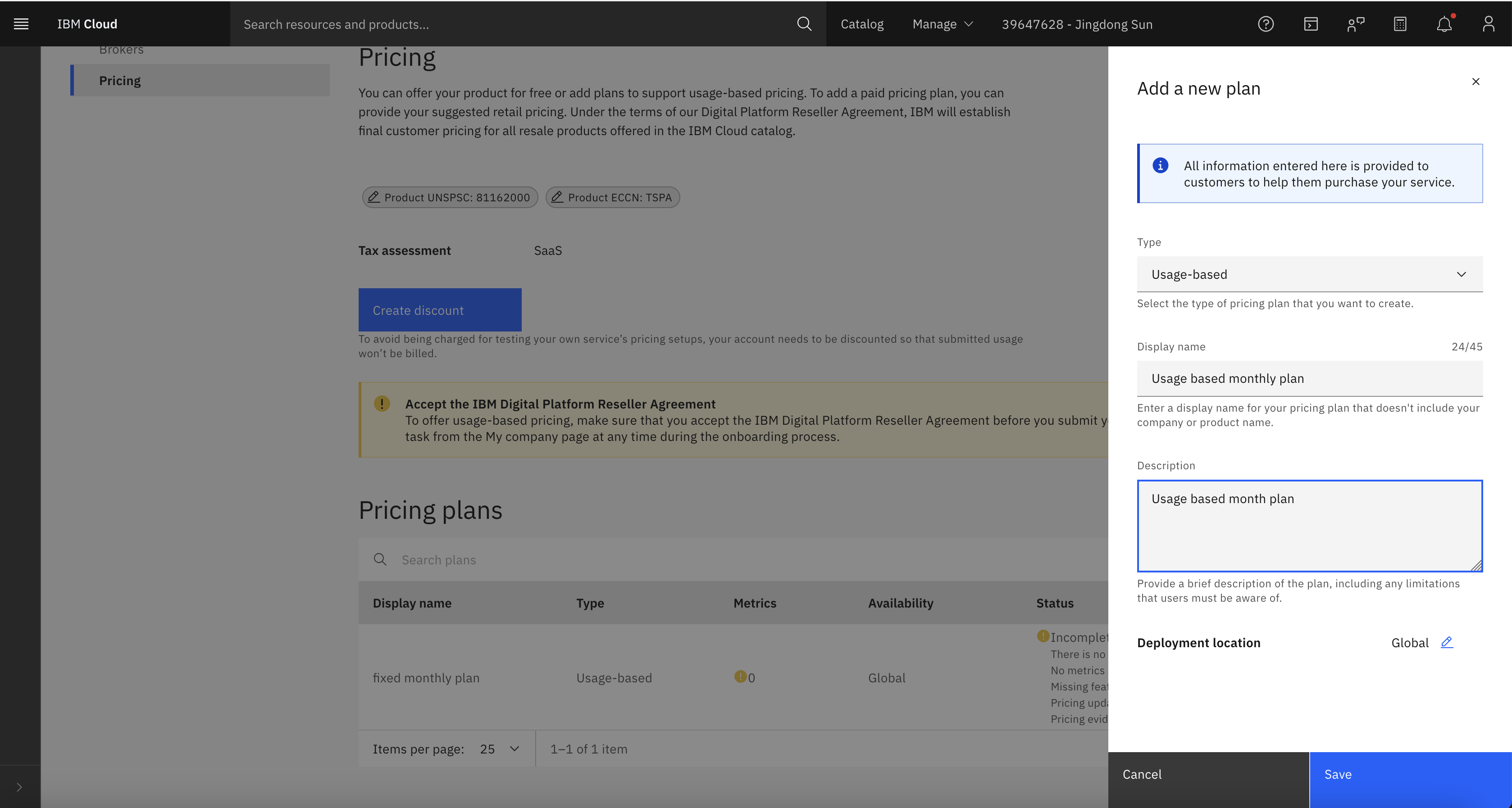 Pricing and metering - IBM Agent Connect
