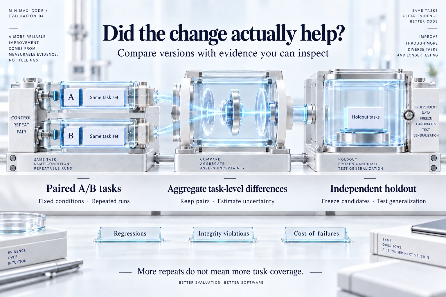 Did the change actually help? Paired A/B tasks, aggregated task-level differences, and an independent holdout