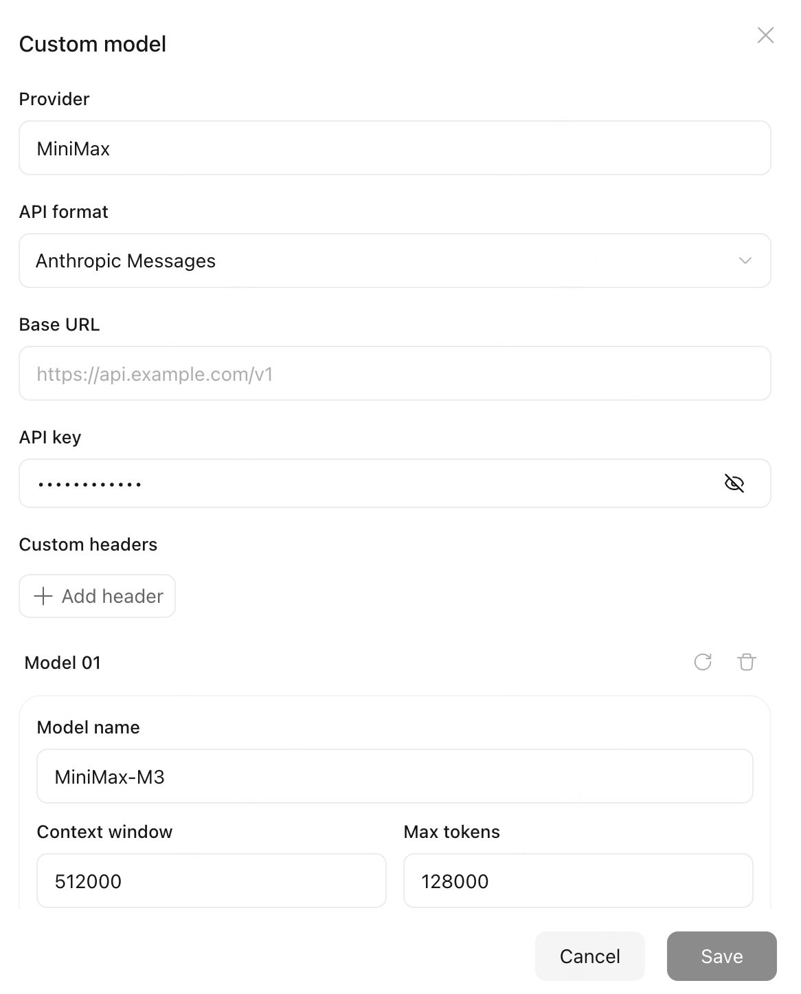 Custom Model create or edit modal