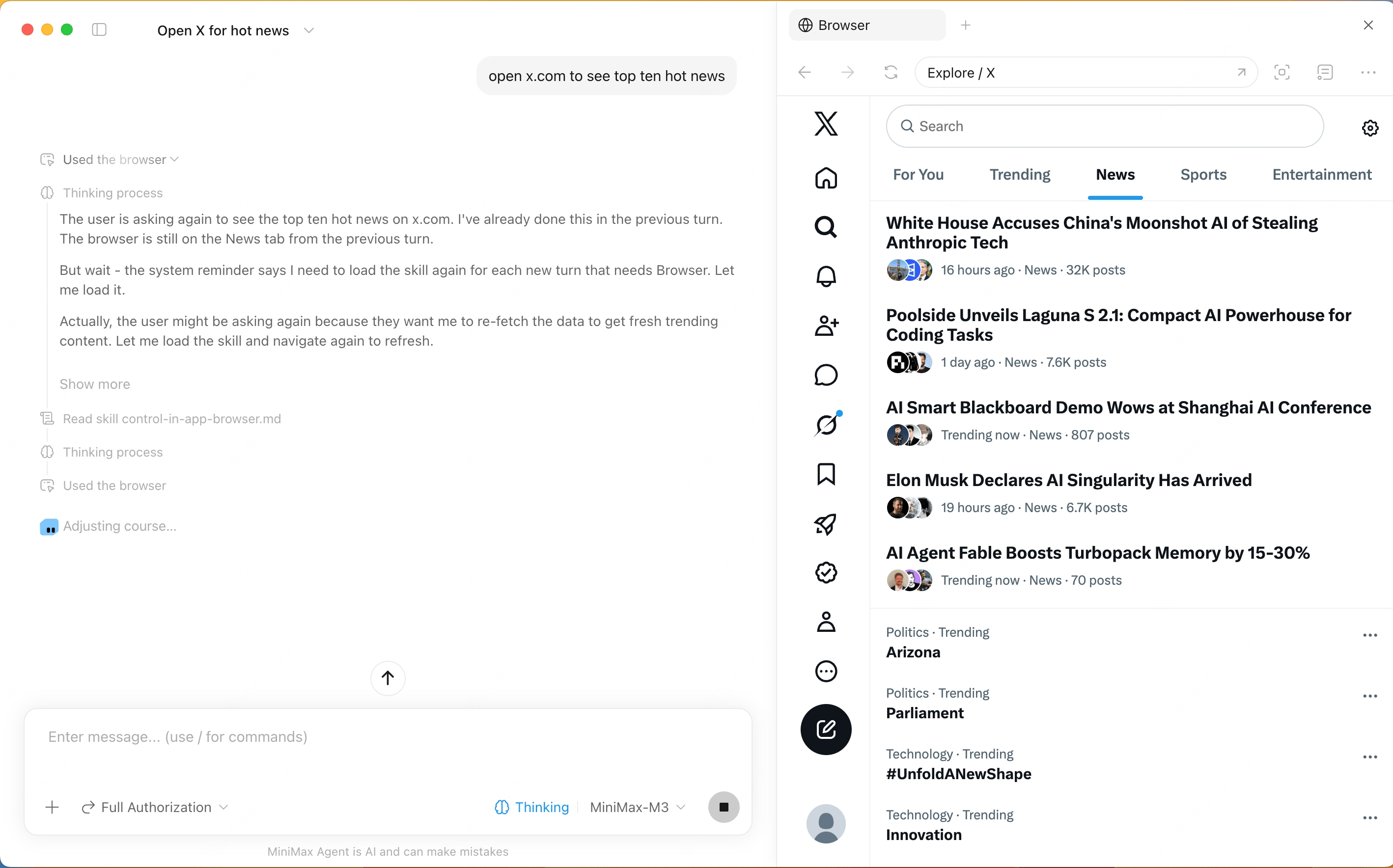 Built-in Browser panel