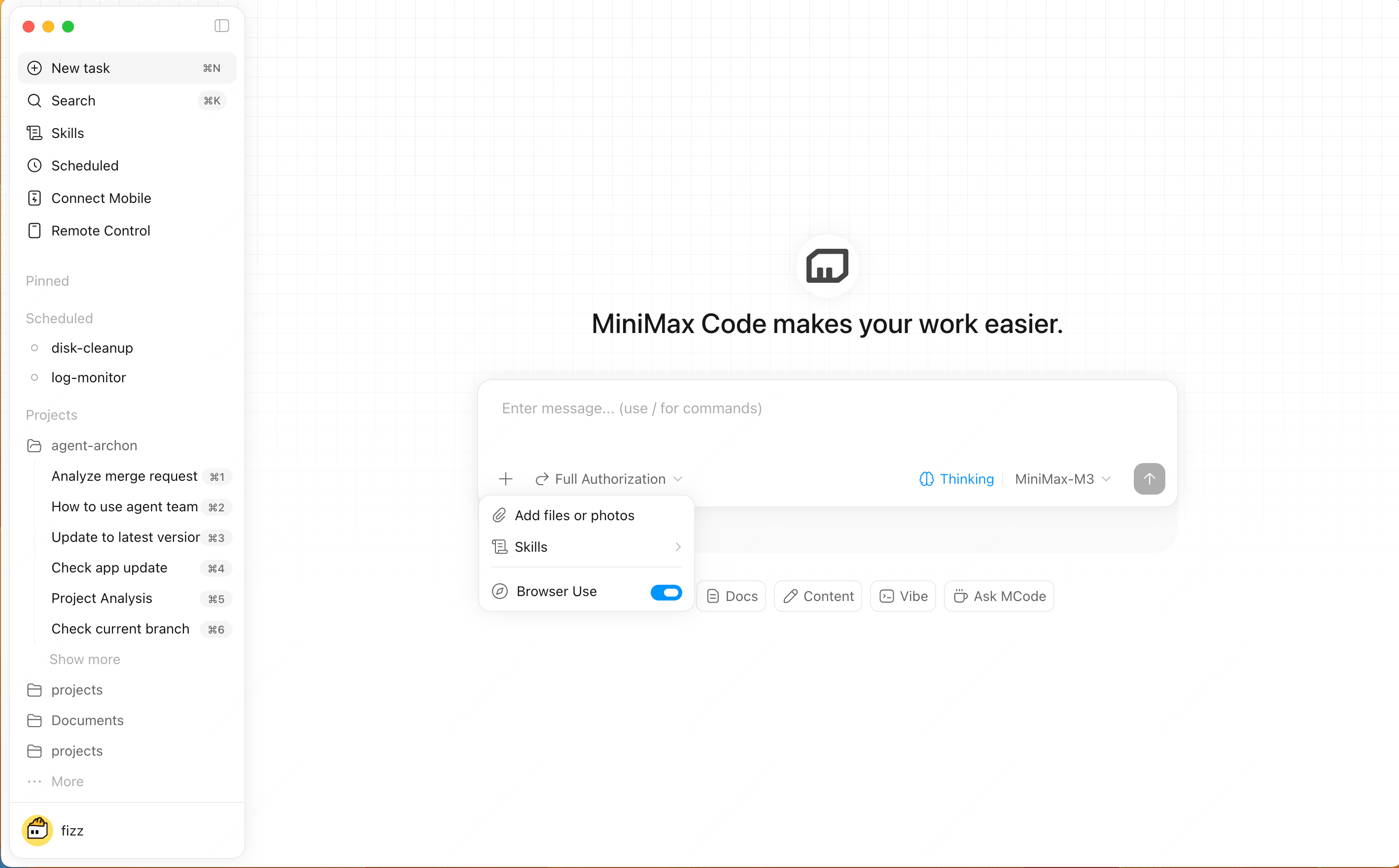 Workspace picker