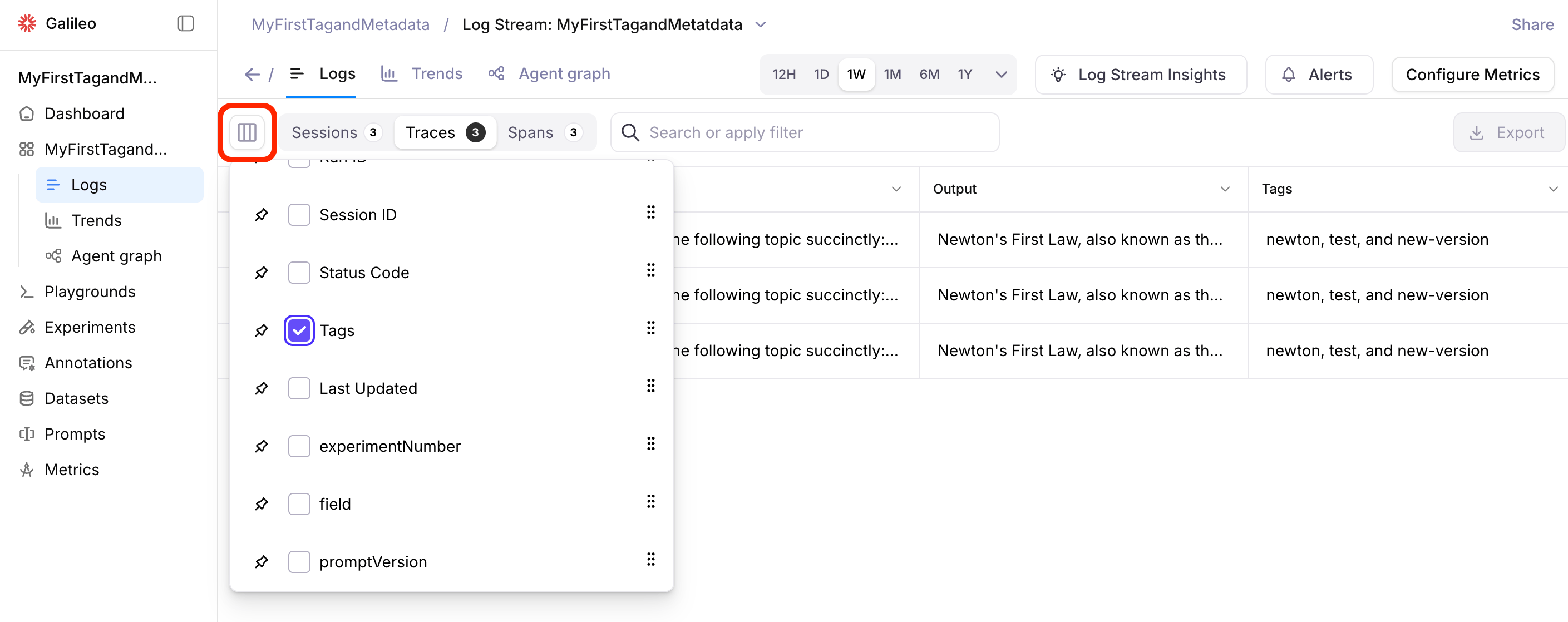 Tag and Metadata Agent Stream