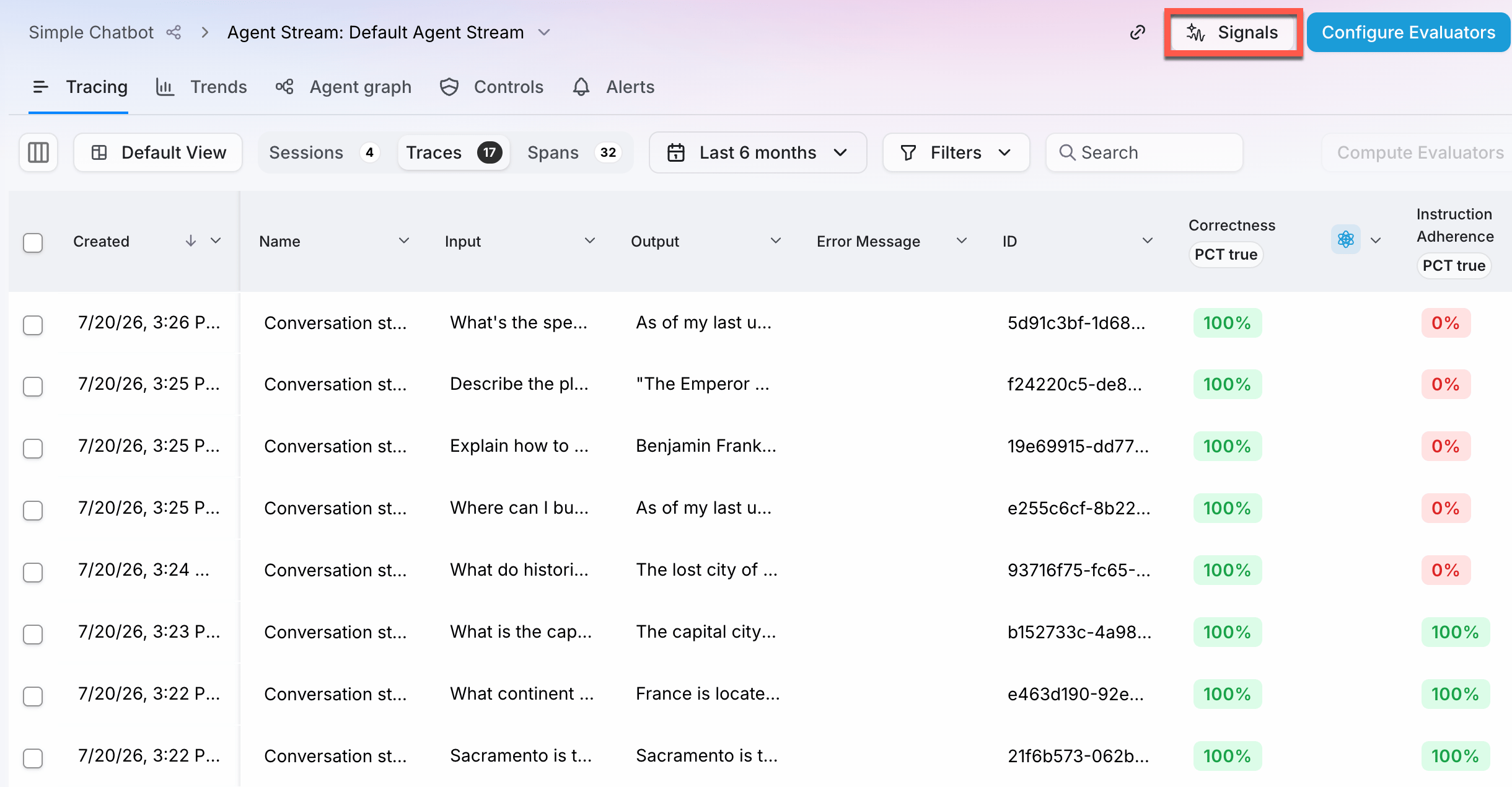 How to access Signals from an Agent Stream