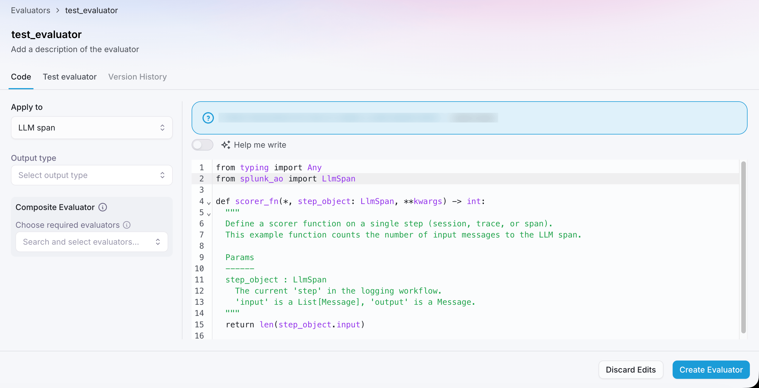 Code editor