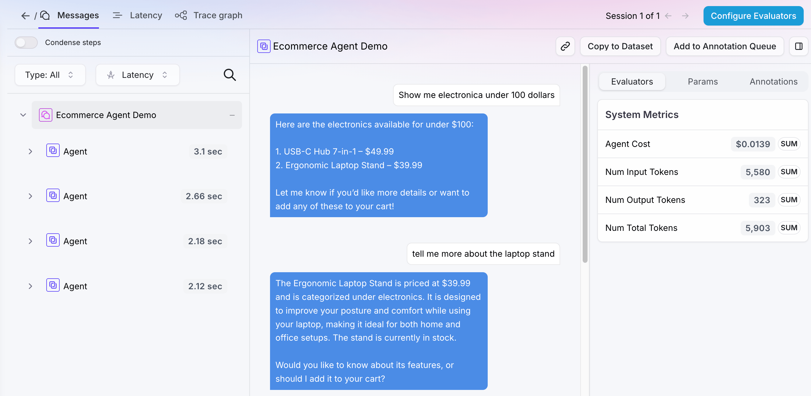 View Trace messages