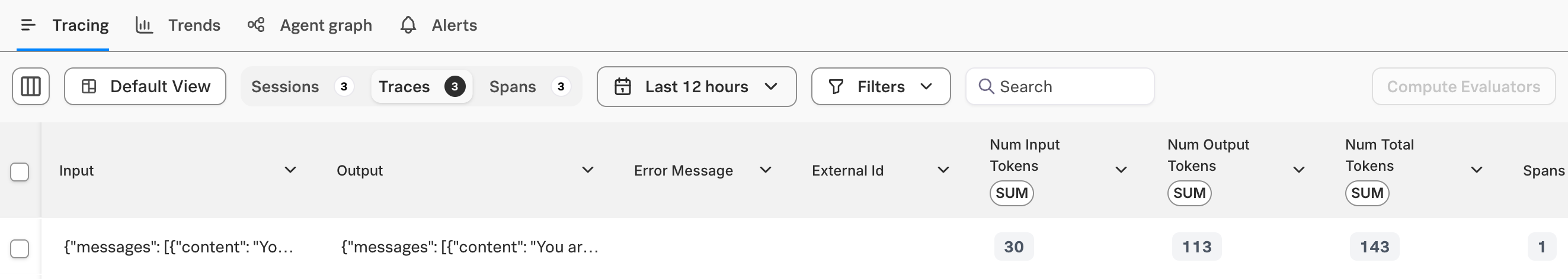 The first trace in Splunk Agent Observability