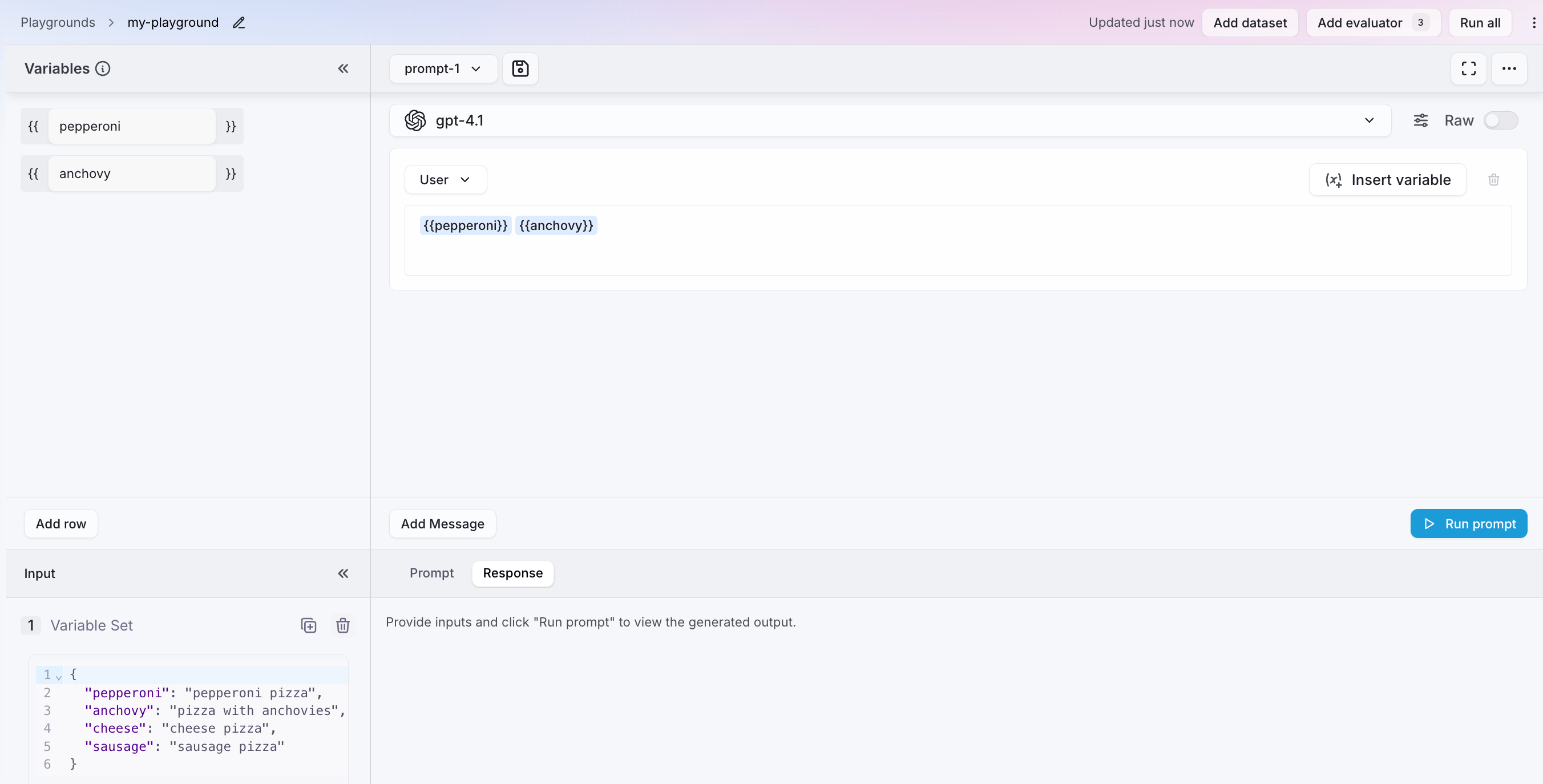 Add variables to an experiment