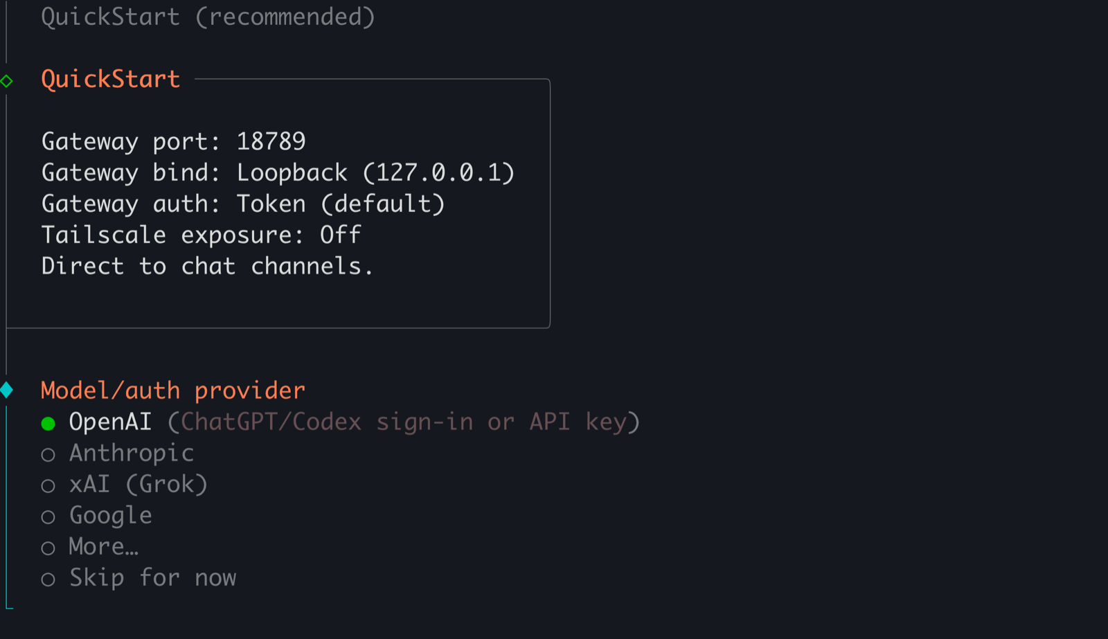 Model provider list with Anthropic selected