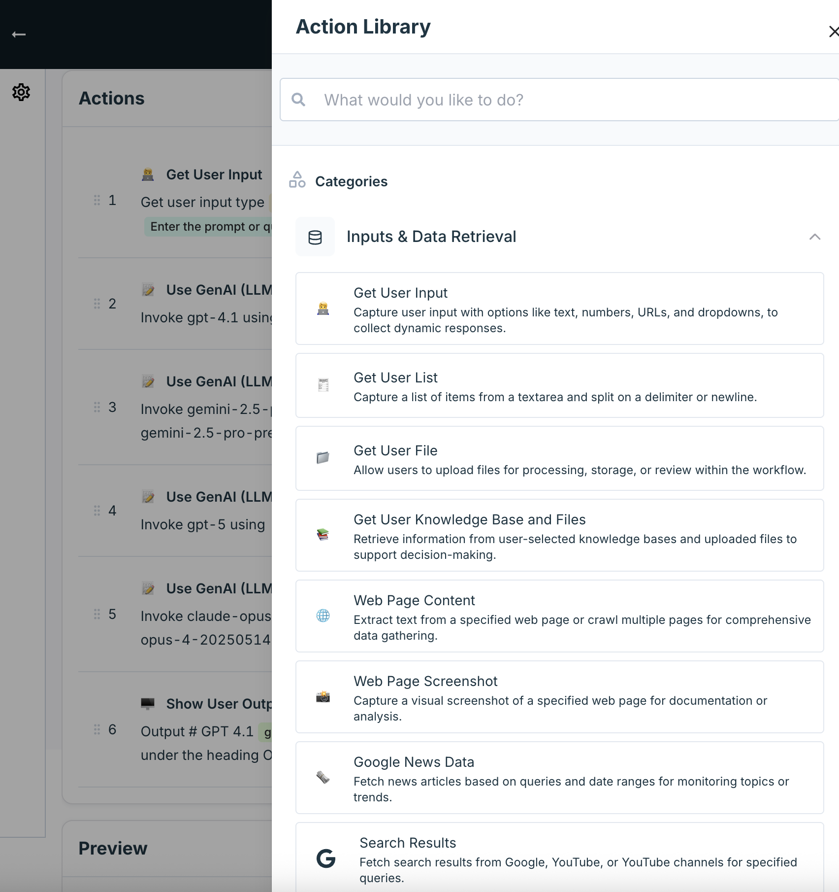 Builder Triggers panel