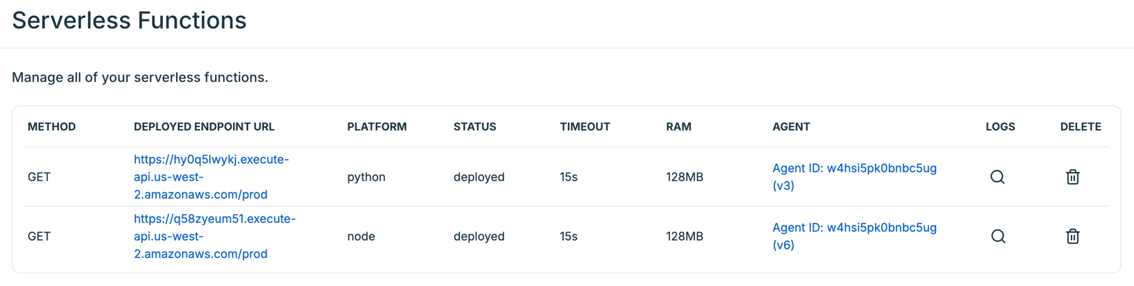 Serverless Function Workflow Managing Serverless Functions - Agent.ai Documentation