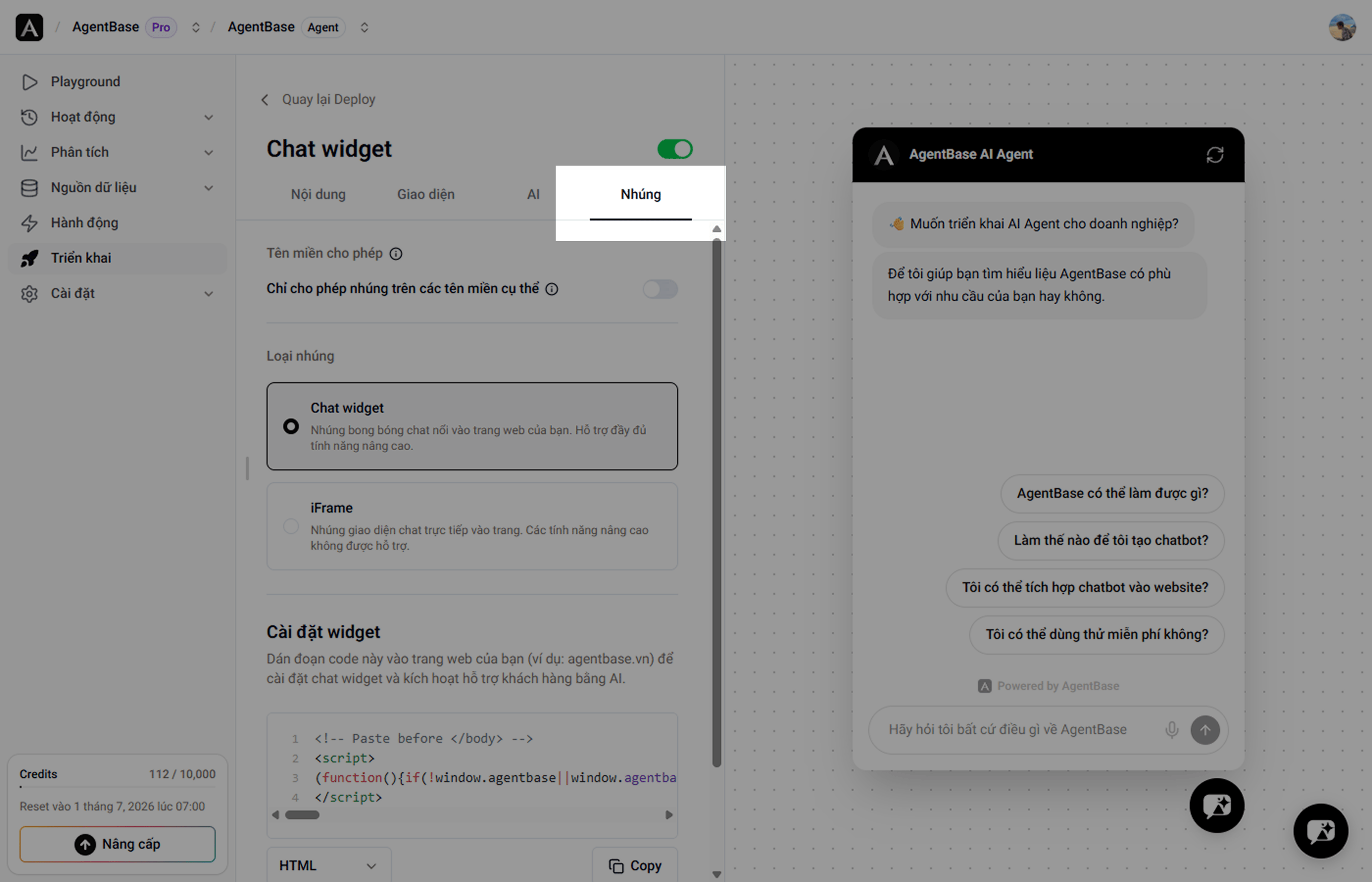 Chat Widget Embed