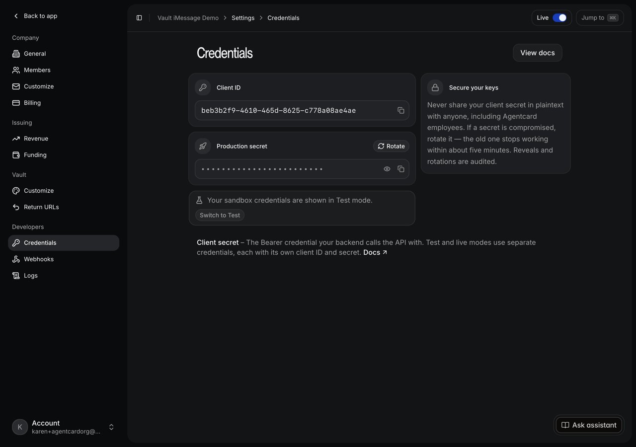 Settings → Developers → Credentials in Live mode: the production client id and secret
