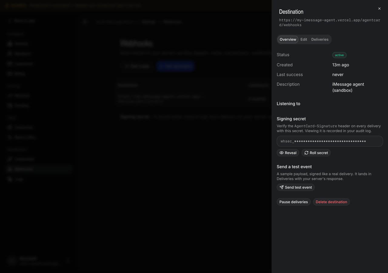 Settings → Developers → Webhooks: the endpoint, its secret, a test event, and the deliveries log