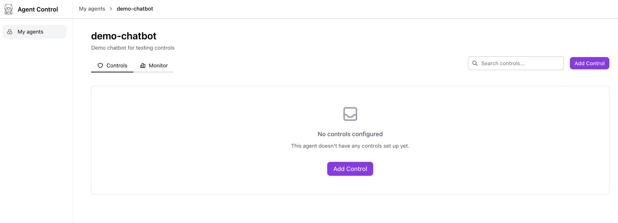Dashboard with no controls at startup
