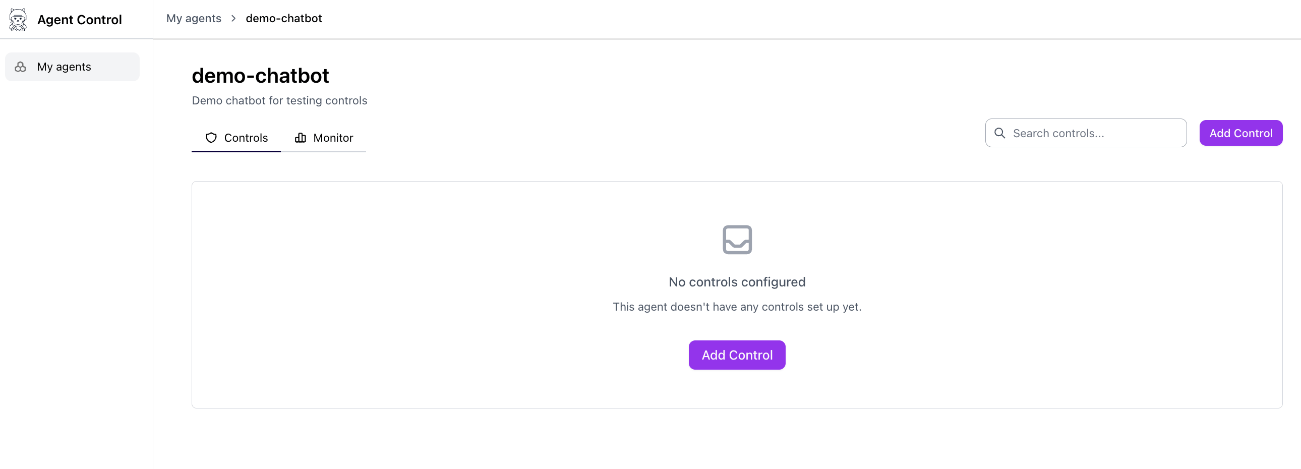 Dashboard with no controls at startup