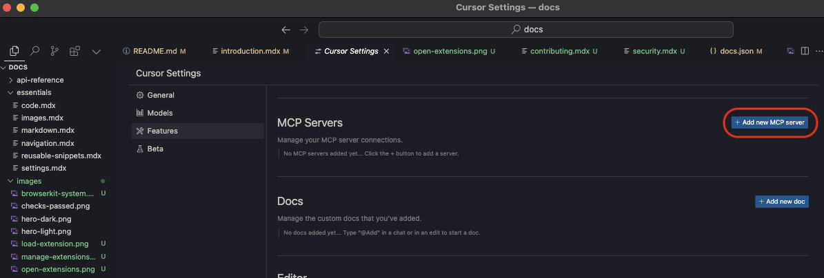 Go to Cursor Features