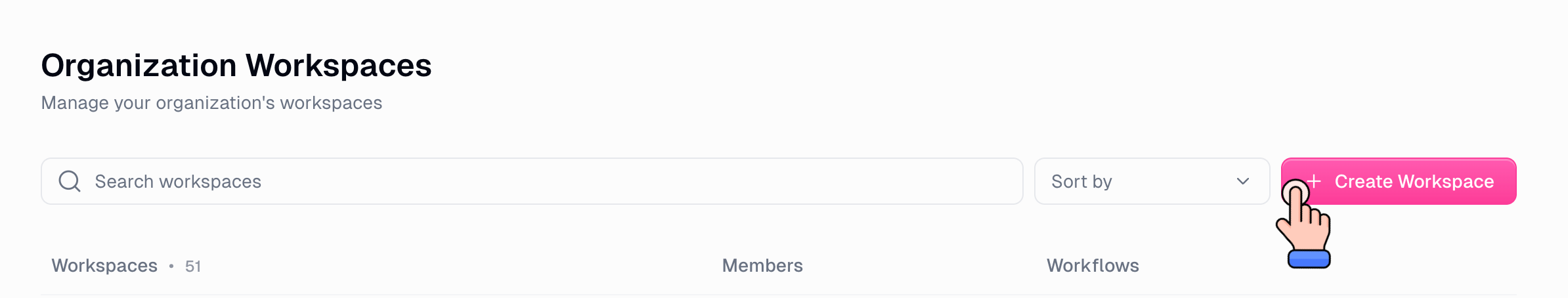 Create a team from organization settings