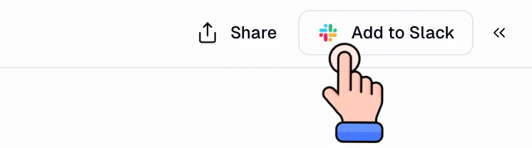 Add to Slack button in the agent top bar