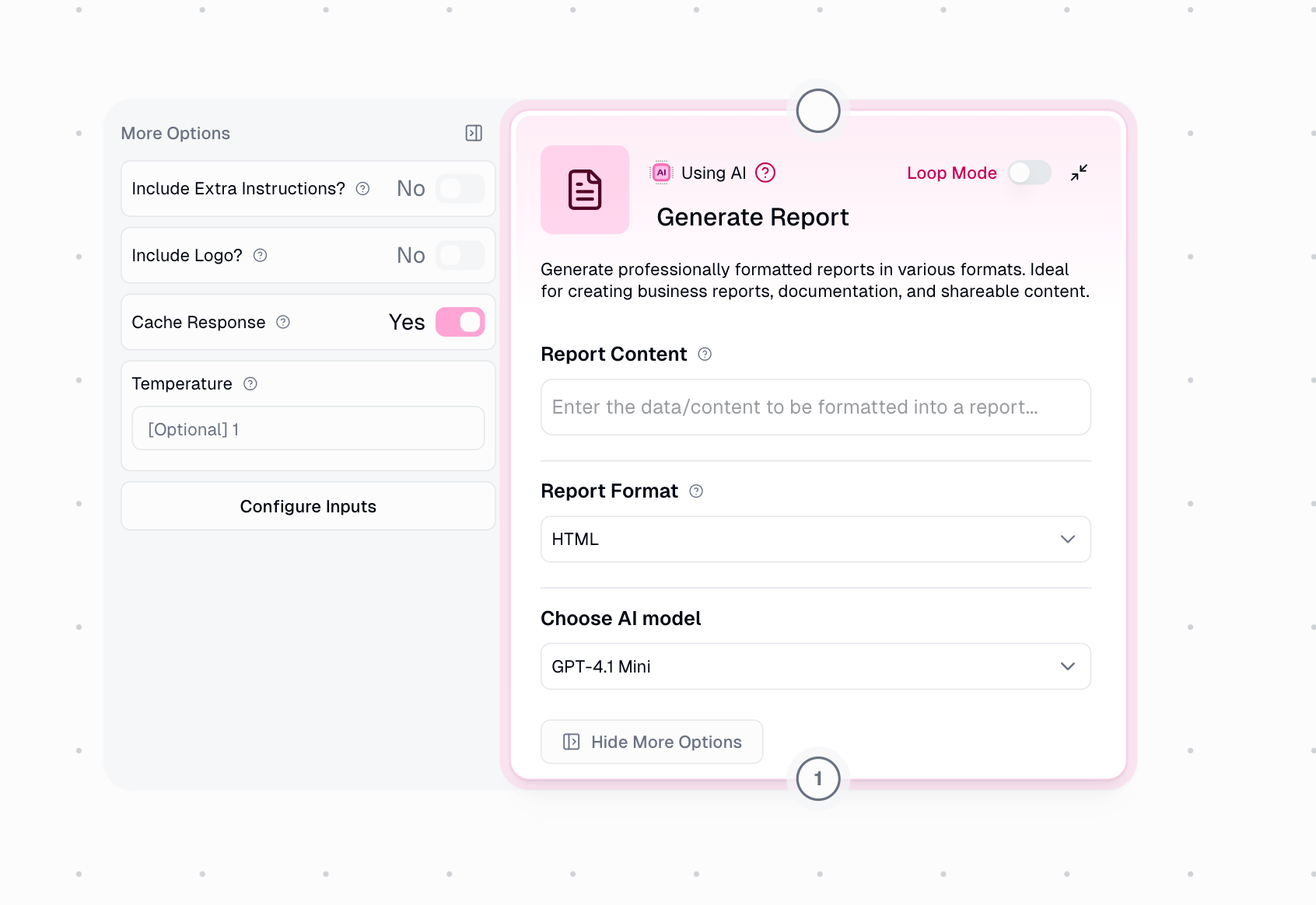 Generate Report Node Overview