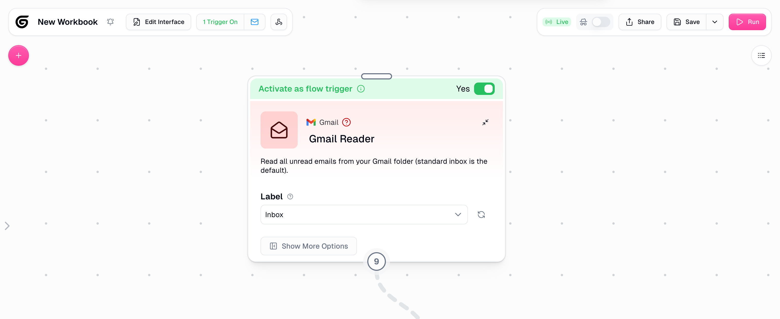Workflow with configured triggers