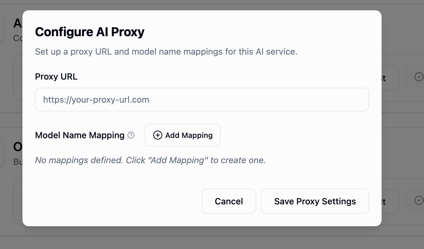 Model Name Mapping