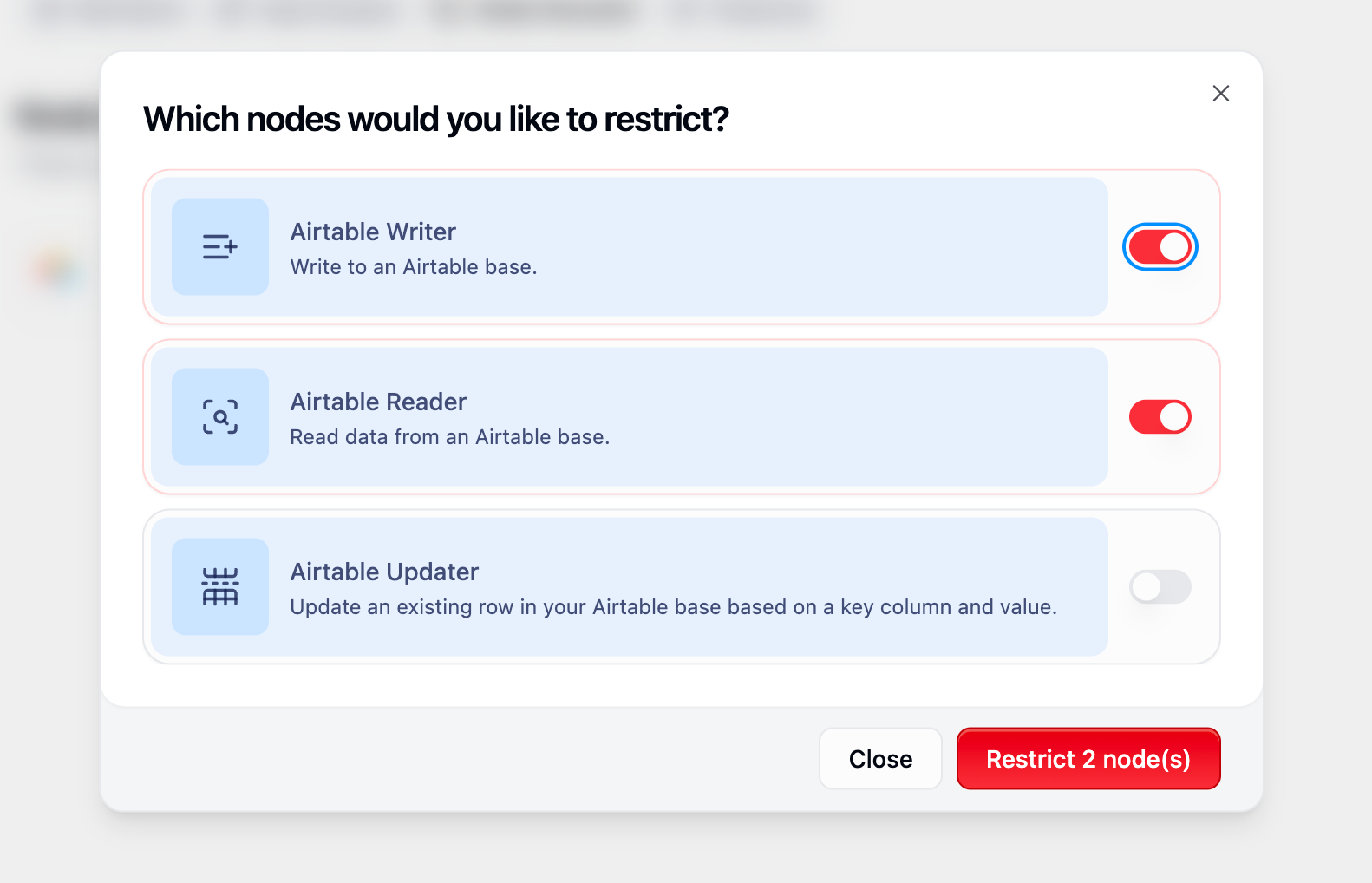 Role Node Denylist