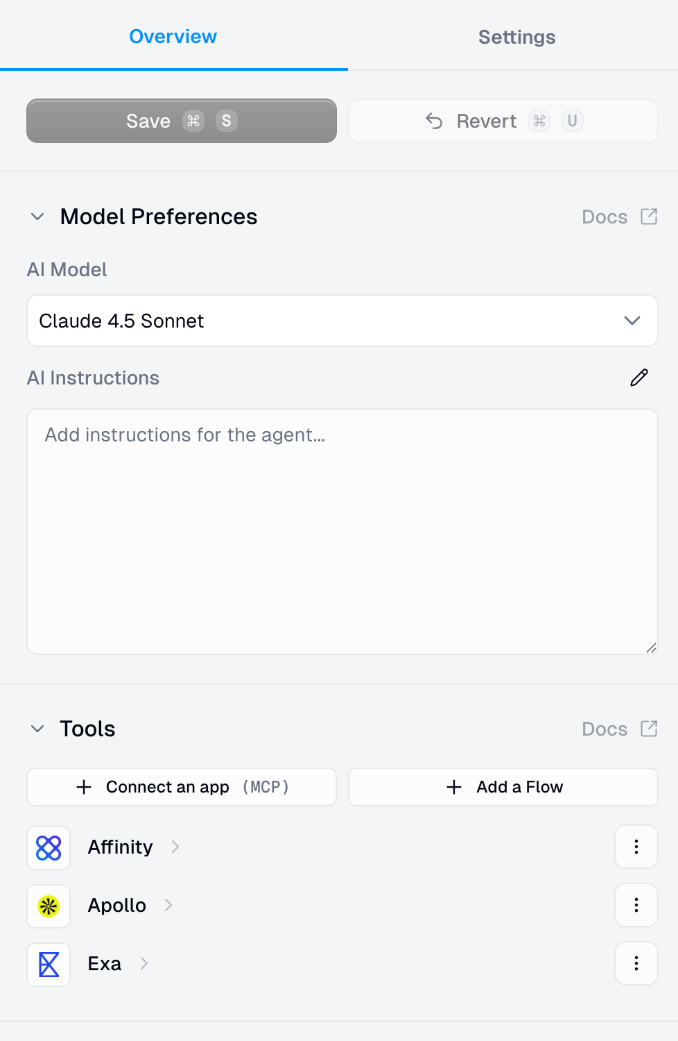 Agent tools including integrations and workflows