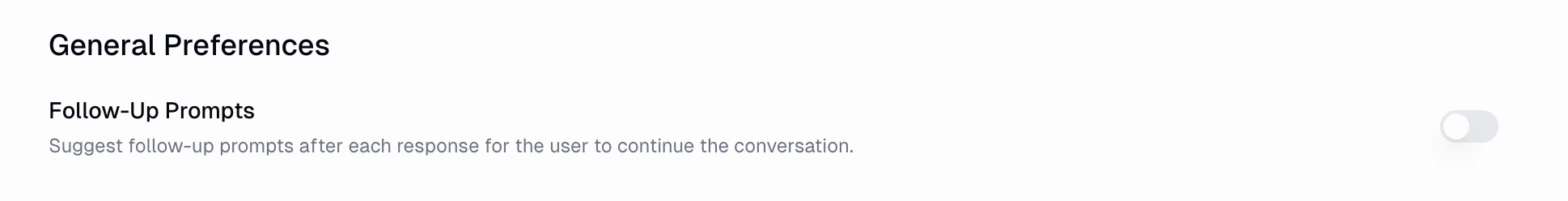 Follow-Up Prompts toggle in General Preferences