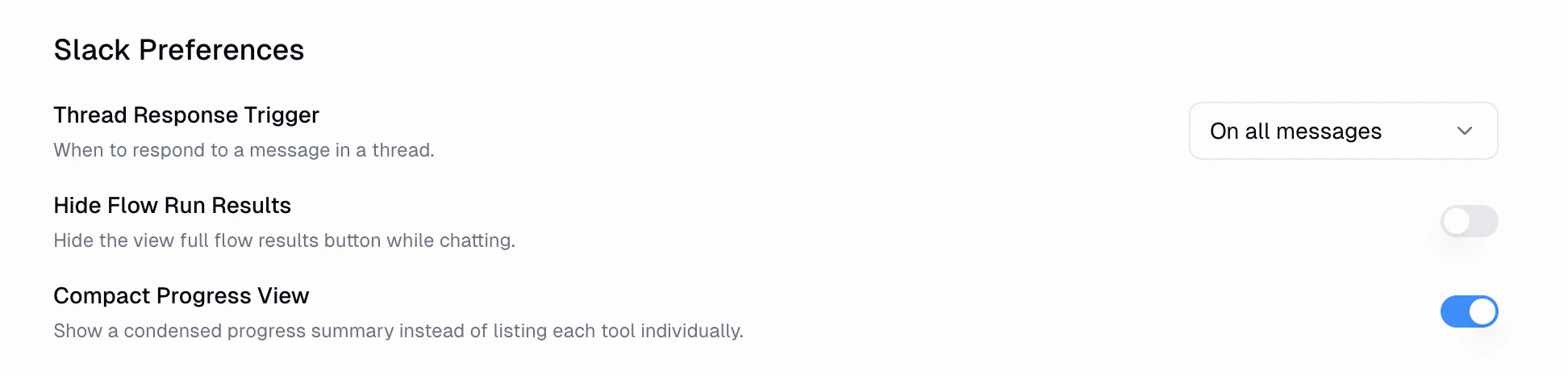 Slack preferences settings panel