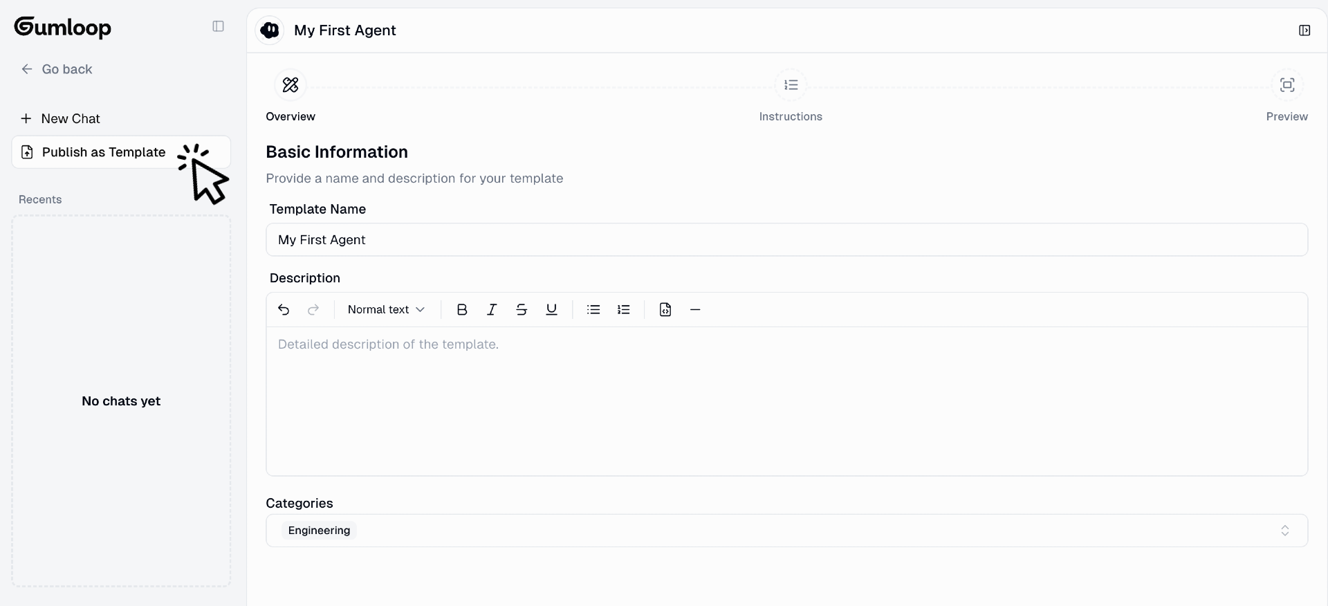 Agent Template Publishing