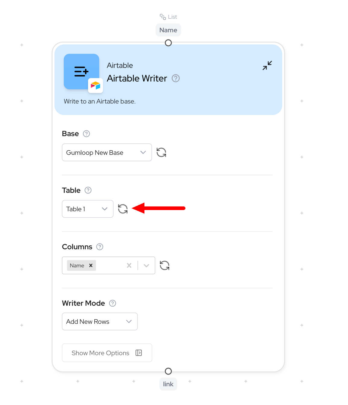 Airtable Writer refresh button