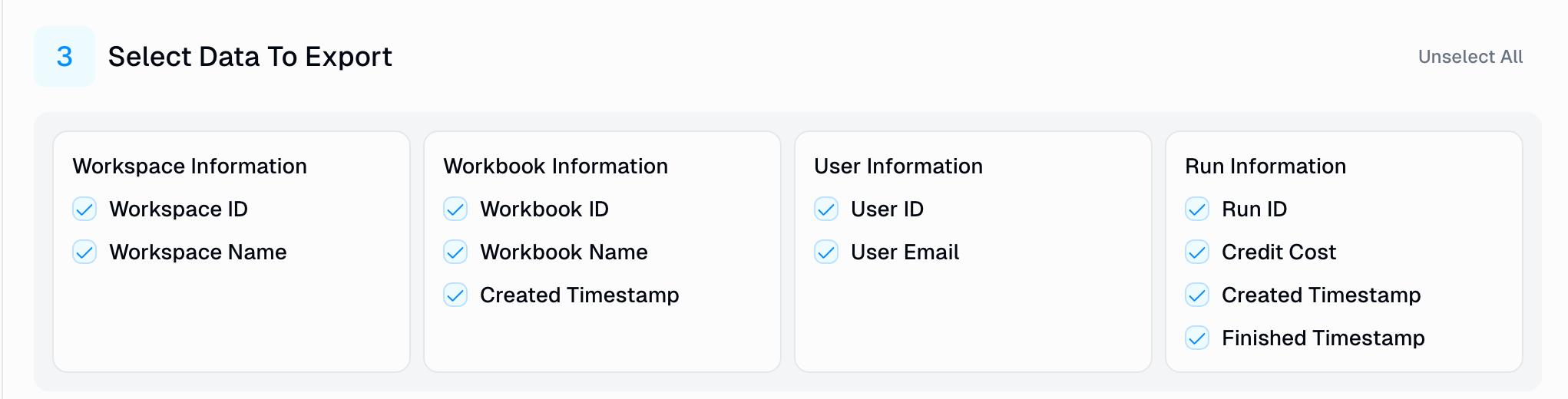 Data Field Selection