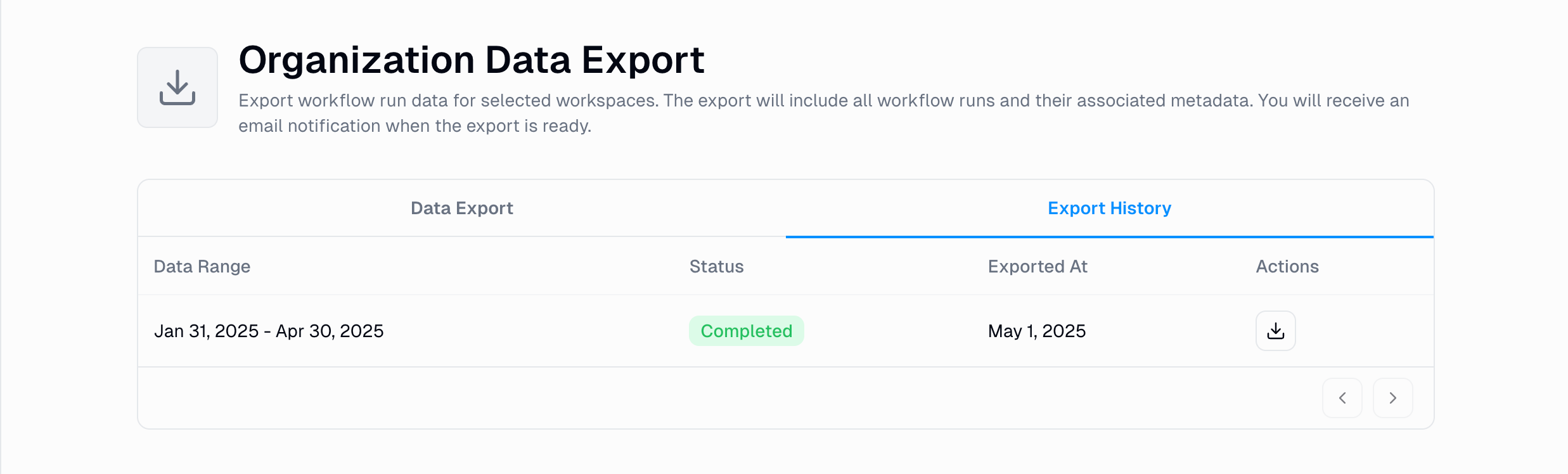 Export History