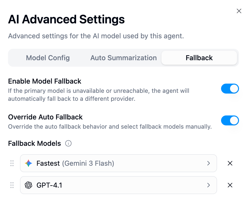 Fallback configuration