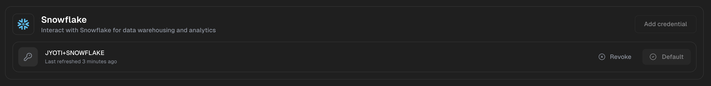 Snowflake OAuth verification showing username instead of account name