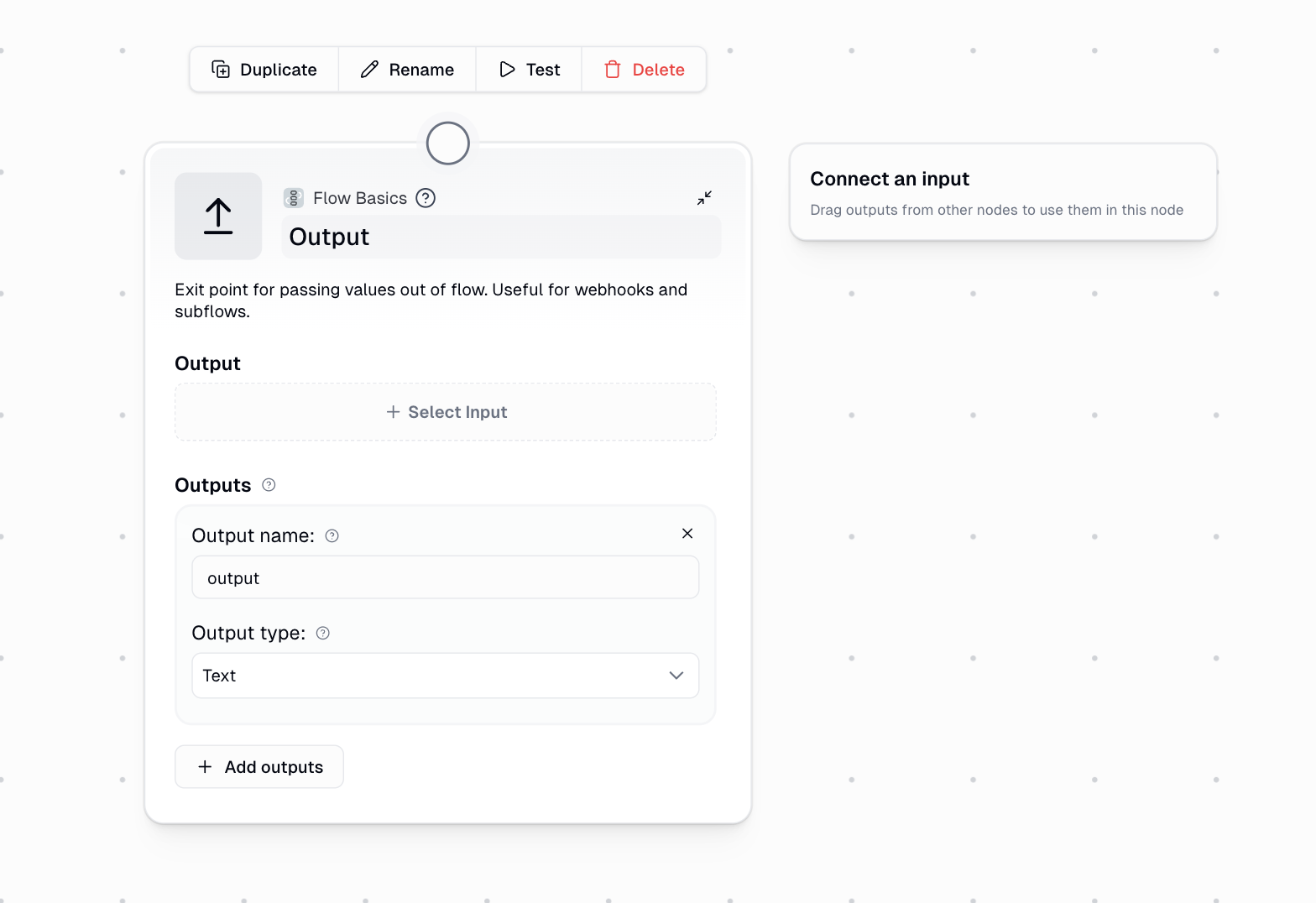 Output node interface