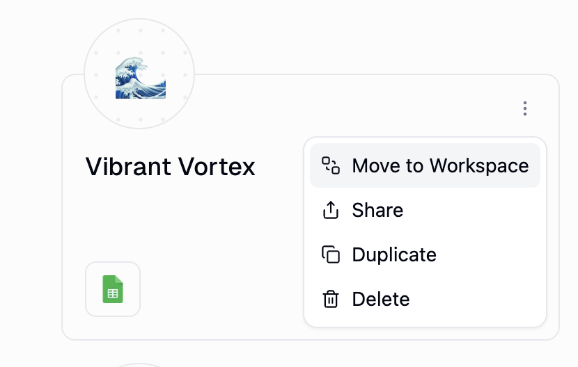 Move agent to workspace option