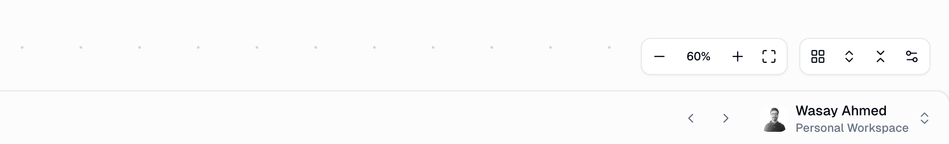 Canvas control buttons