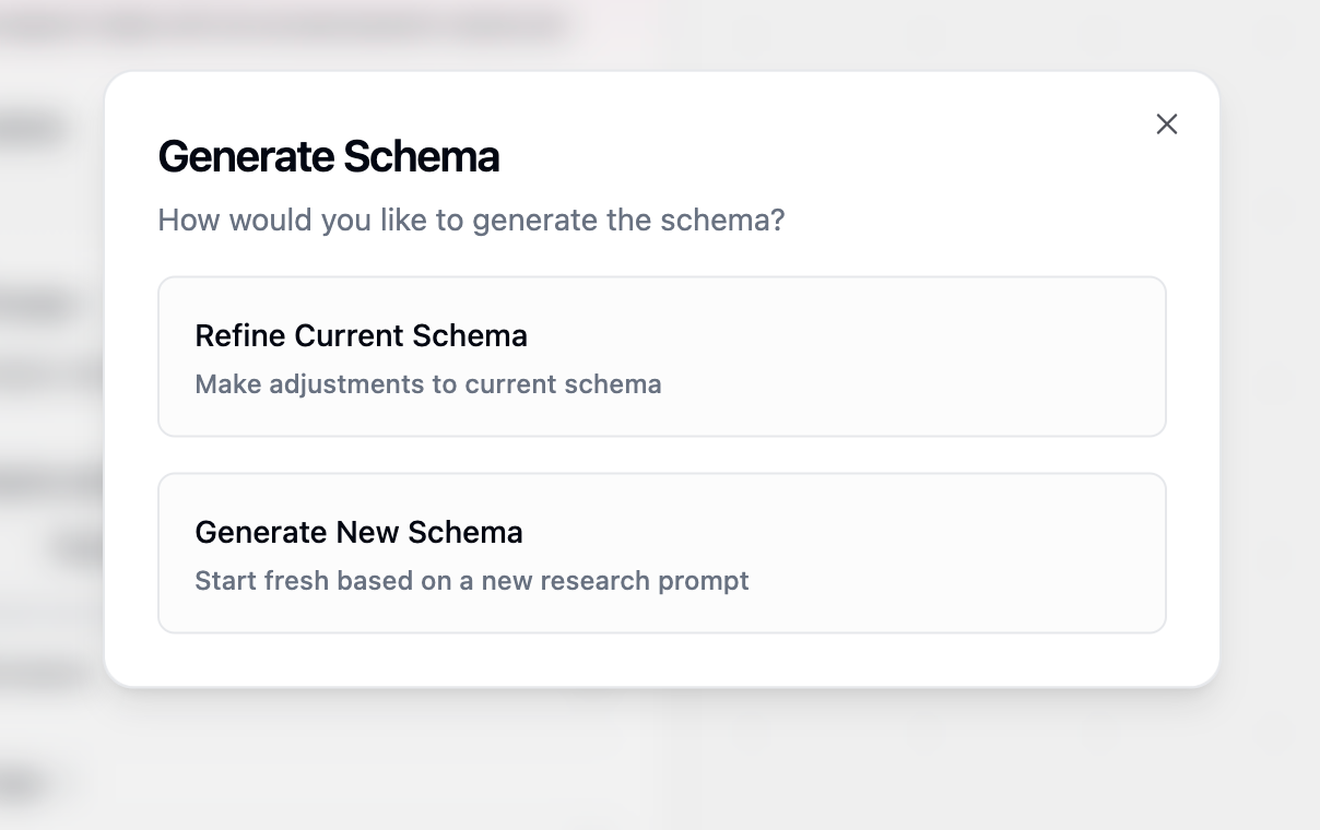 Schema Refinement Dialog