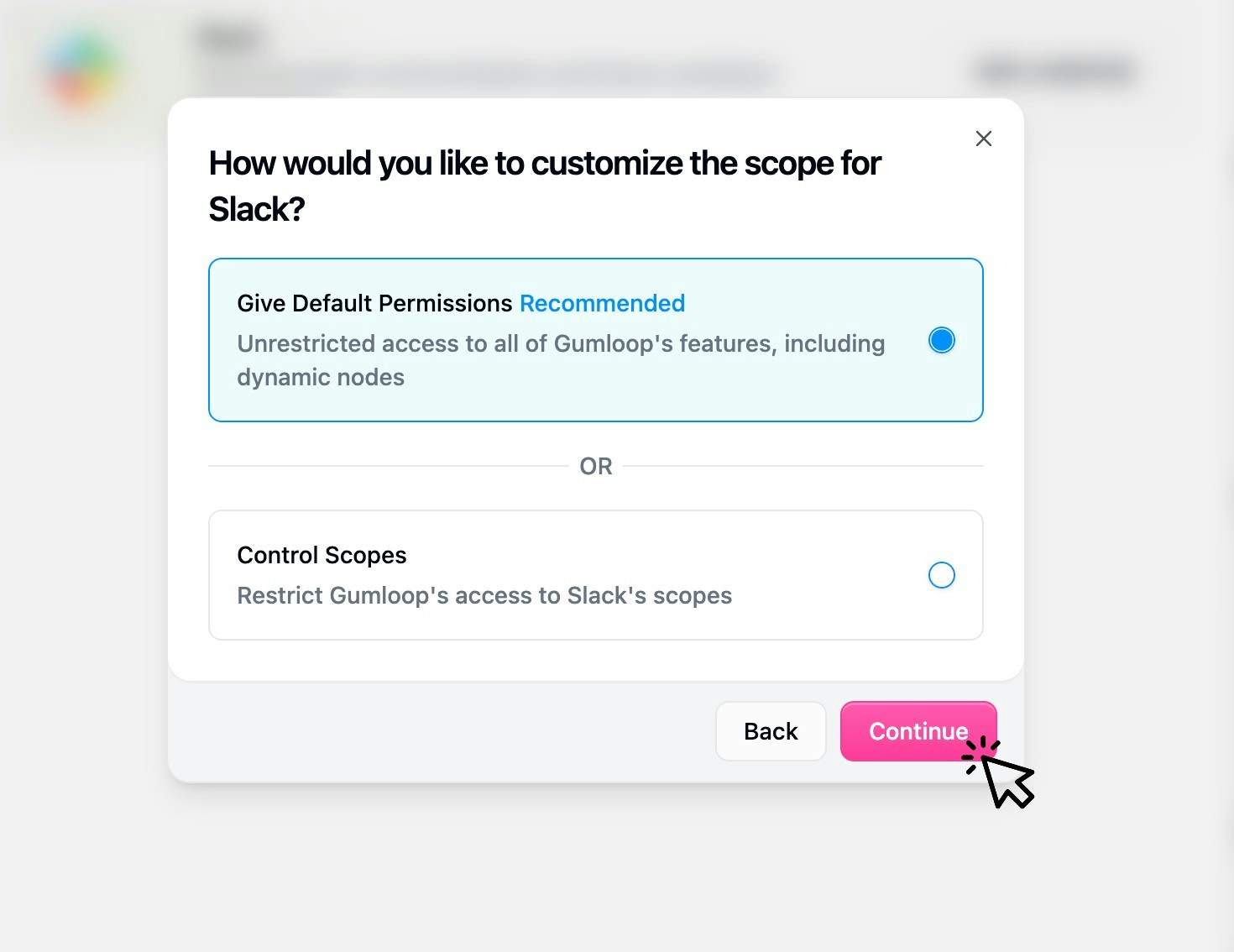 Slack OAuth authorization screen