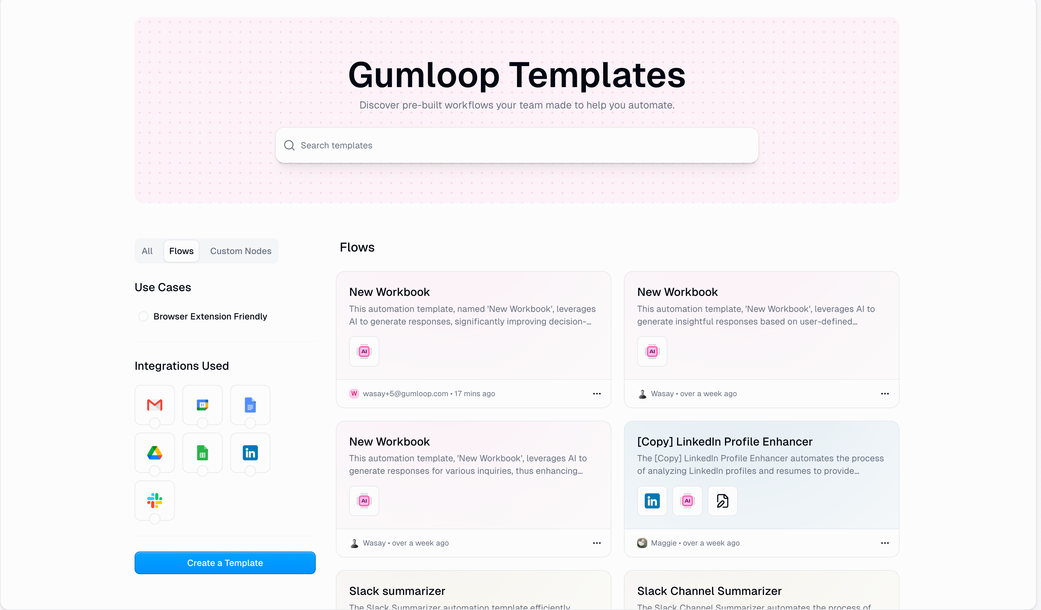 Template Gallery Overview